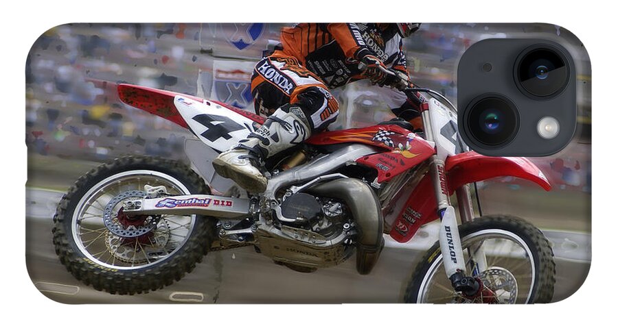 Motocross iPhone 14 Case featuring the photograph Ricky Carmichael by Robert Fawcett