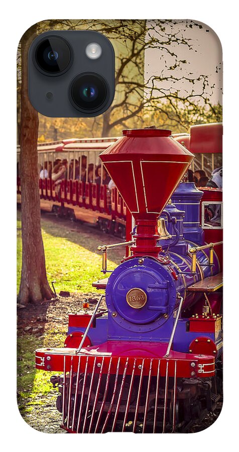 Train iPhone 14 Case featuring the photograph Riding out of the Sunset on the Hermann Park Train by David Morefield