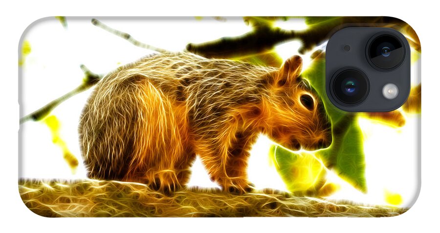 Digital Art iPhone 14 Case featuring the digital art Robbie the Squirrel - 7436 F by James Ahn
