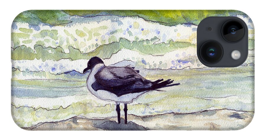 Seagull iPhone 14 Case featuring the painting Rough Waters Ahead by Katherine Miller