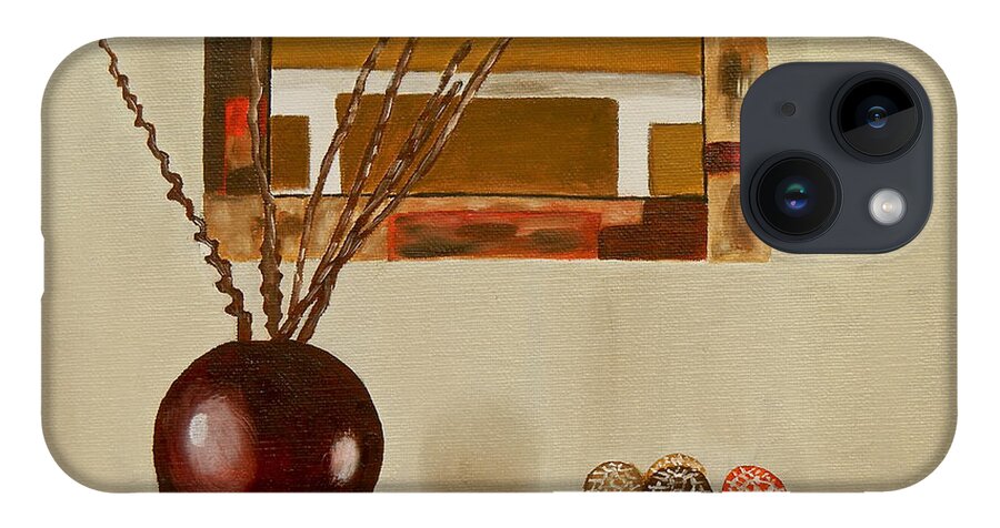 Still Life iPhone 14 Case featuring the painting Round Vase by Laura Forde