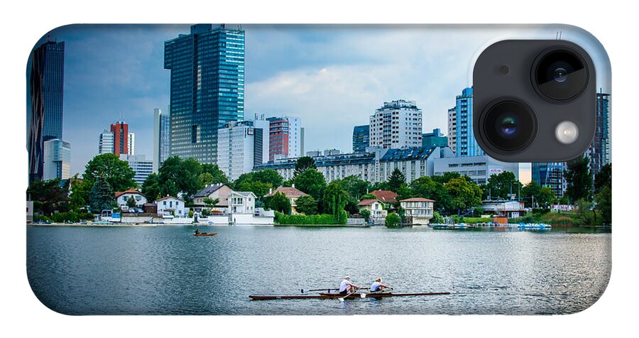 Skyline iPhone Case featuring the photograph Rowing Boat And The Skyline Of Vienna by Andreas Berthold