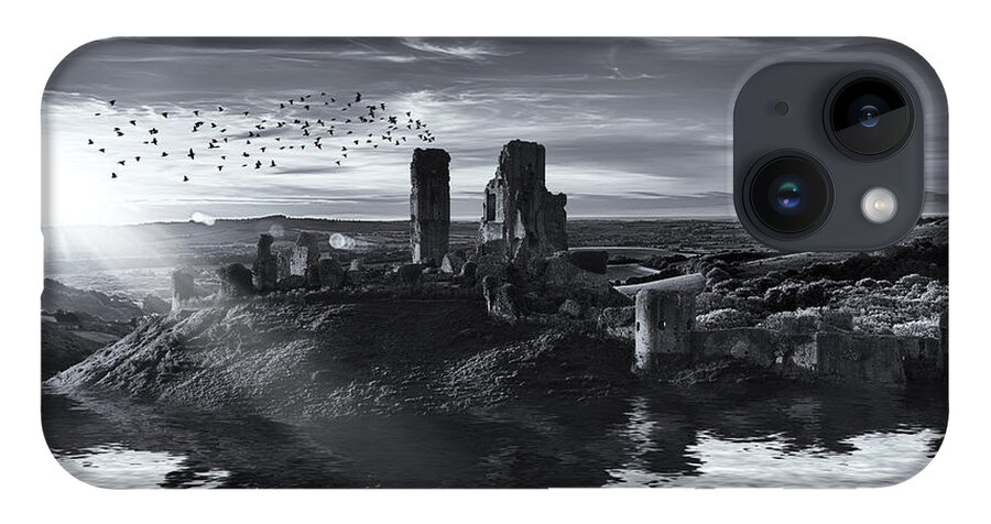 Landscape iPhone Case featuring the photograph Ruins on the water landscape by Simon Bratt