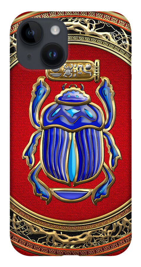 'treasure Trove' Collection By Serge Averbukh iPhone Case featuring the digital art Sacred Egyptian Scarab by Serge Averbukh