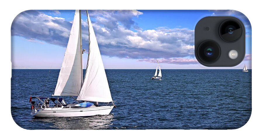 Boat iPhone 14 Case featuring the photograph Sailboats at sea by Elena Elisseeva