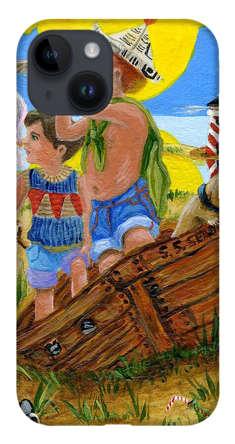 Boys iPhone 14 Case featuring the painting Sailing Dreams by Jacquelin L Westerman