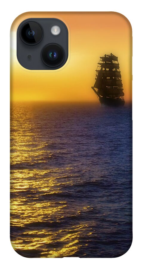 Sailing Ship iPhone Case featuring the photograph Sailing out of the Fog at Sunrise by Jason Politte