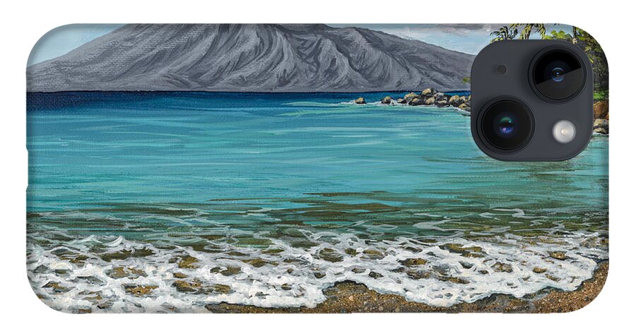 Seascape iPhone 14 Case featuring the painting Sandy Beach by Darice Machel McGuire