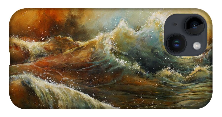 Seascape iPhone Case featuring the painting 'sandy' by Michael Lang