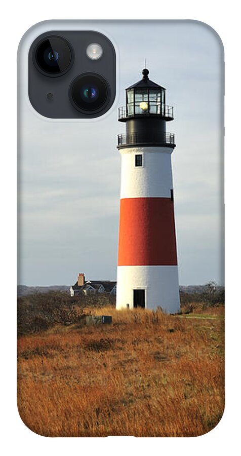 Lighthouse iPhone 14 Case featuring the photograph Sankaty Head Lighthouse Nantucket in Autumn Colors by Marianne Campolongo