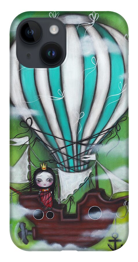 Air Ship iPhone 14 Case featuring the painting Sea of Clouds by Abril Andrade