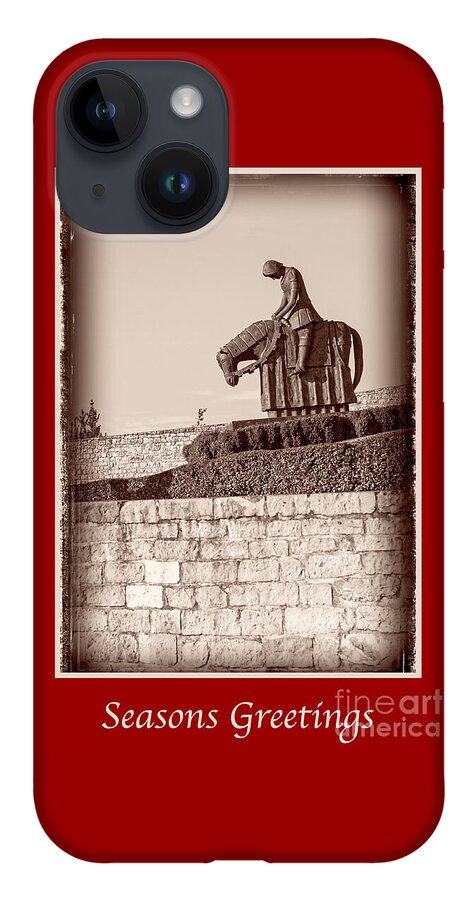 Italian iPhone 14 Case featuring the photograph Seasons Greetings with St Francis by Prints of Italy