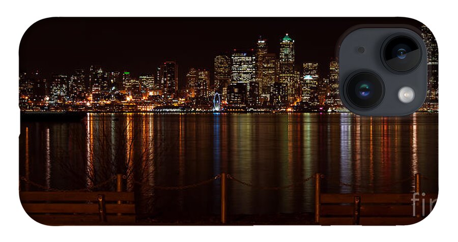 Seattle iPhone 14 Case featuring the photograph Seattle At Night by Eddie Yerkish