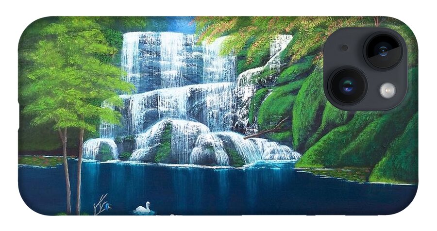 Waterfall iPhone Case featuring the painting Serendipity by Marlene Little