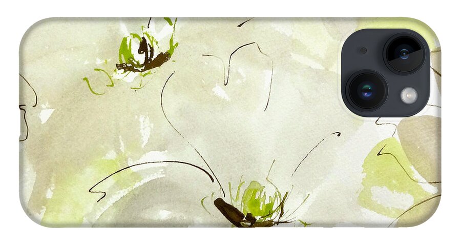 Original And Printed Watercolors iPhone Case featuring the painting Silver Clematis by Chris Paschke