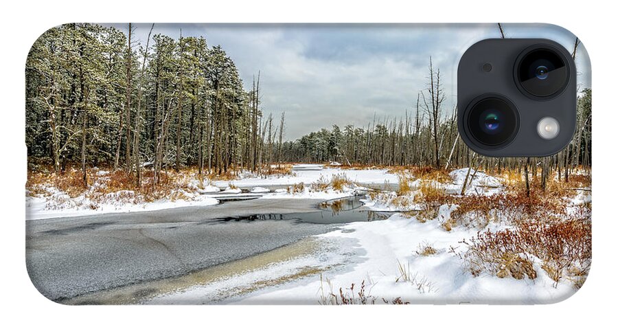New Jersey iPhone 14 Case featuring the photograph Snow on Roberts Branch by Louis Dallara