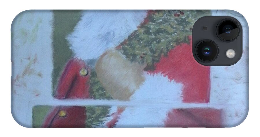 Santa iPhone 14 Case featuring the painting S'nta Claus by Claudia Goodell
