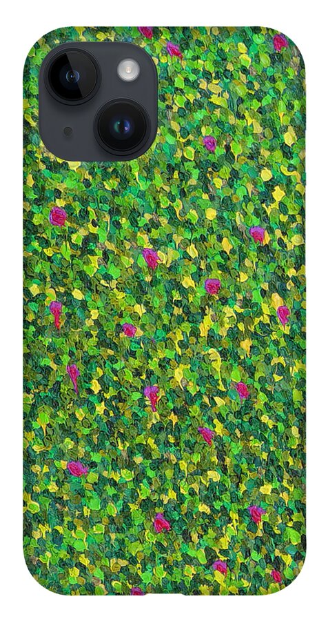 Abstract iPhone 14 Case featuring the painting Soft Green with Pink by Dean Triolo