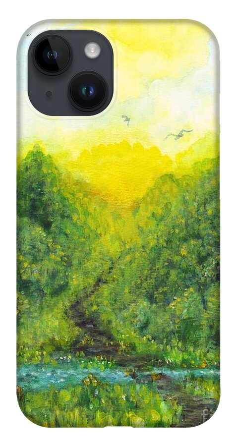 Sonsoshone iPhone 14 Case featuring the painting Sonsoshone by Holly Carmichael
