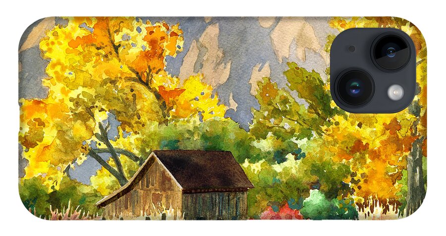 Barn Painting iPhone 14 Case featuring the painting South Boulder Barn by Anne Gifford