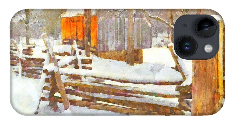 Snow iPhone Case featuring the digital art South Park's Oliver Miller Homestead - Barn by Digital Photographic Arts
