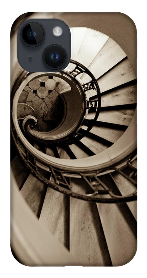 B&w iPhone Case featuring the photograph Spiral Staircase by Sebastian Musial