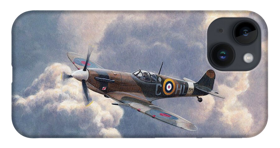 Adult iPhone 14 Case featuring the photograph Spitfire Plane Flying In Storm Cloud by Ikon Ikon Images