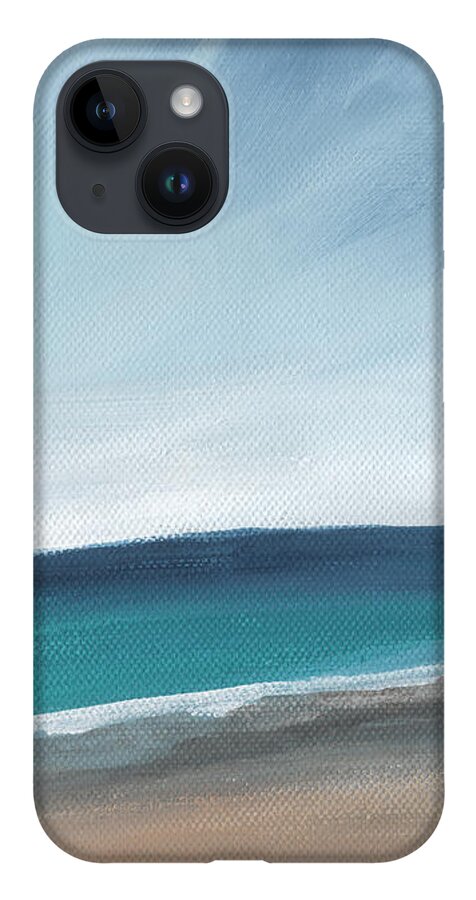 Beach iPhone Case featuring the painting Spring Beach- contemporary abstract landscape by Linda Woods