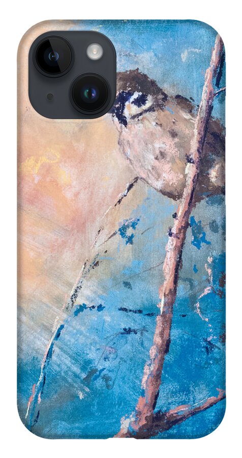 Birds iPhone 14 Case featuring the painting Spring Chickadee by Jim Fronapfel