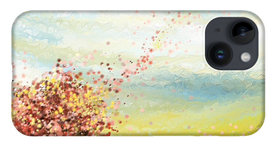 Four Seasons iPhone 14 Case featuring the painting Spring-Four Seasons Paintings by Lourry Legarde