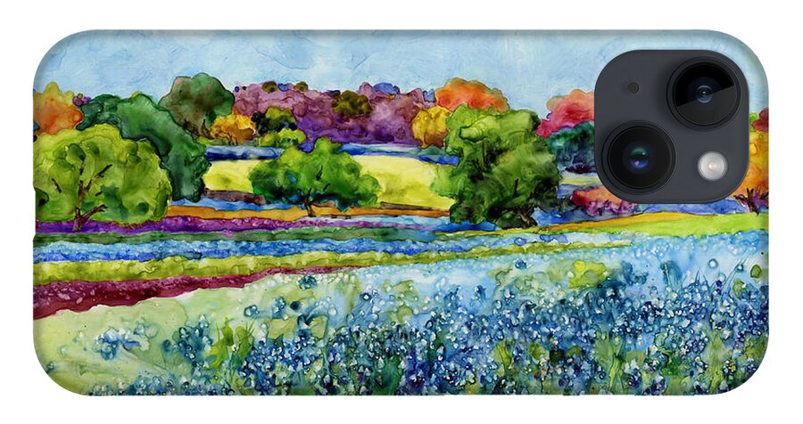Bluebonnet iPhone 14 Case featuring the painting Spring Impressions by Hailey E Herrera