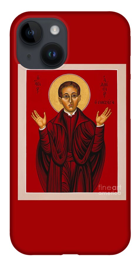 St. Aloysius iPhone Case featuring the painting St. Aloysius in the Fire of Prayer 020 by William Hart McNichols
