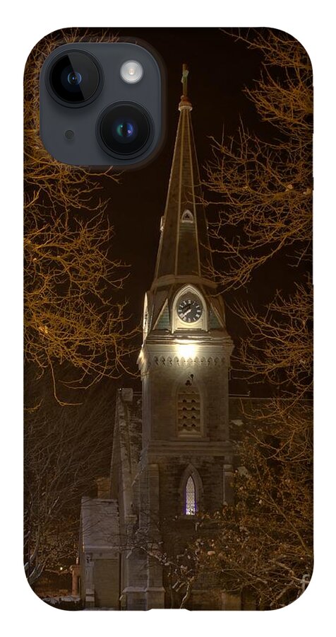 Church iPhone 14 Case featuring the photograph St. James Episcopal Church Steeple by Rod Best