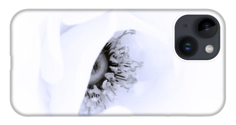 Rose iPhone 14 Case featuring the photograph Stamens in Blue by Spikey Mouse Photography