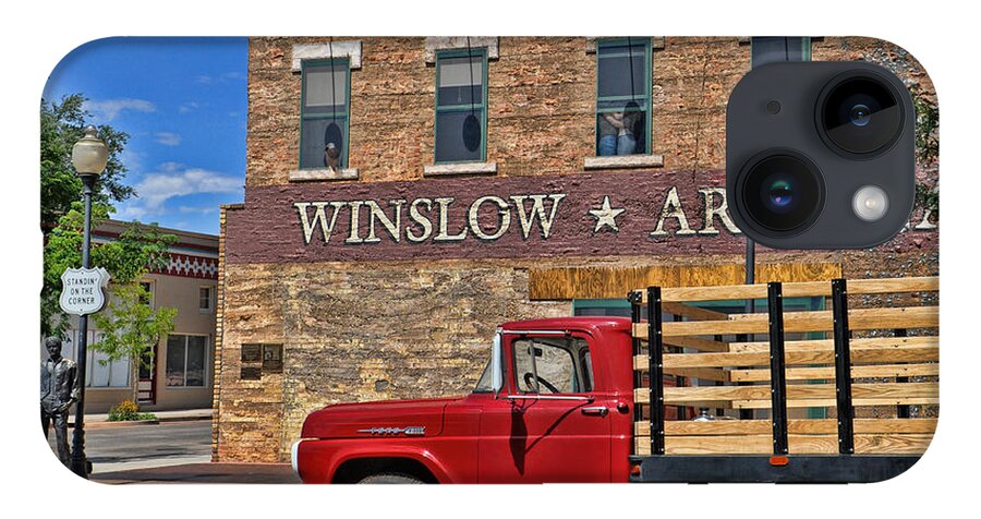 Winslow Arizona iPhone 14 Case featuring the photograph Standin' On the Corner by Jeanne May