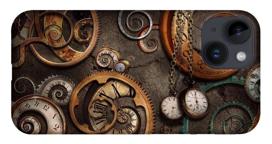 Steampunk iPhone 14 Case featuring the photograph Steampunk - Abstract - Time is complicated by Mike Savad