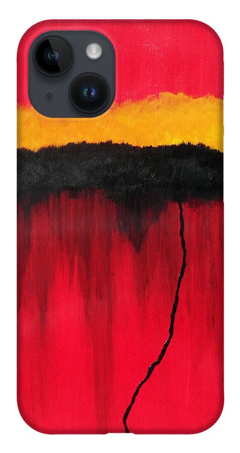 Abstract iPhone 14 Case featuring the painting Storm by Amanda Sheil