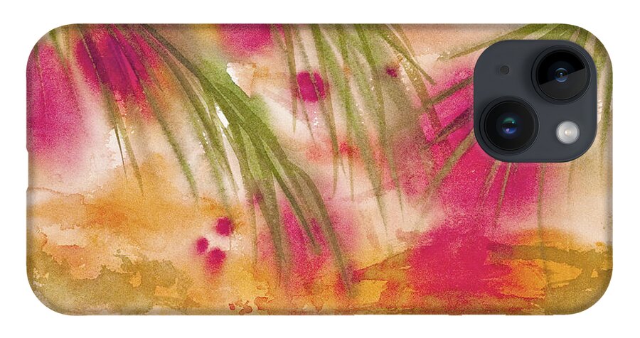 Abstract iPhone 14 Case featuring the painting Strawberry Moon by Darice Machel McGuire