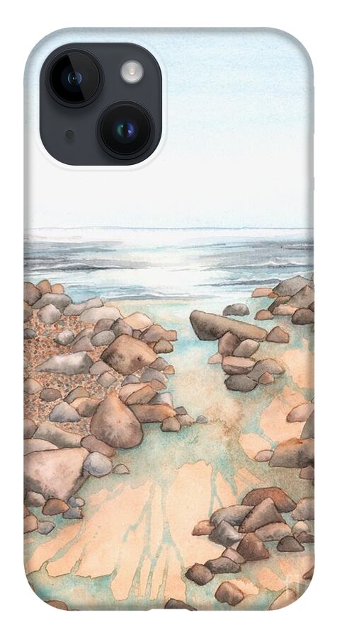 Landscape iPhone 14 Case featuring the painting Streaming Tide by Hilda Wagner