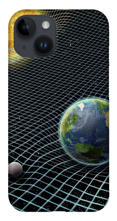 Earth iPhone 14 Case featuring the photograph Sun-earth-moon And Space-time by Nicolle R. Fuller/science Photo Library