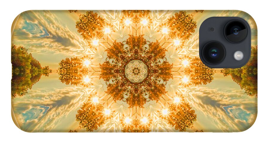 Mandala iPhone 14 Case featuring the photograph Sun Glow Mandala by Beth Sawickie