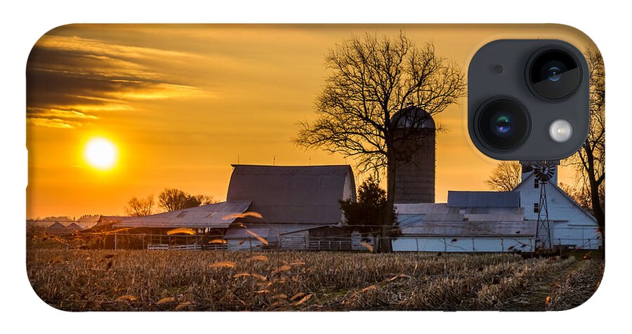 Barn iPhone 14 Case featuring the photograph Sun Rise Over the Farm by Ron Pate