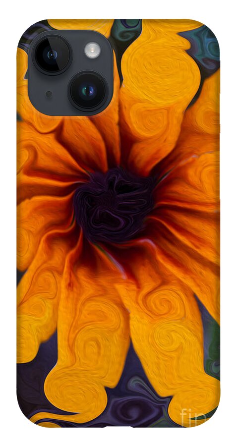 Sunflowers iPhone 14 Case featuring the painting Sunflowers on Psychadelics by Omaste Witkowski