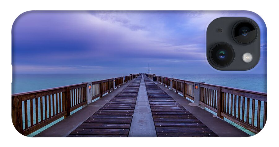 David Morefield iPhone 14 Case featuring the photograph Sunrise at the Panama City Beach Pier by David Morefield