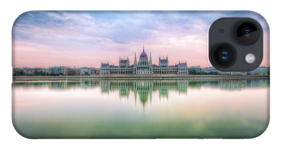 Hungarian Parliament Building iPhone 14 Case featuring the photograph Sunrise By The Hungarian Pariliament by Photo By Miroslav Petrasko