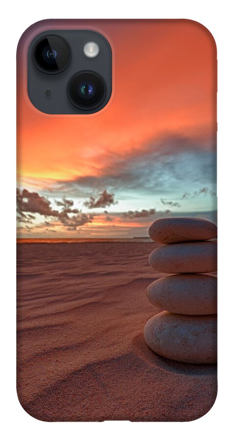 Cairn iPhone 14 Case featuring the photograph Sunrise Zen by Sebastian Musial