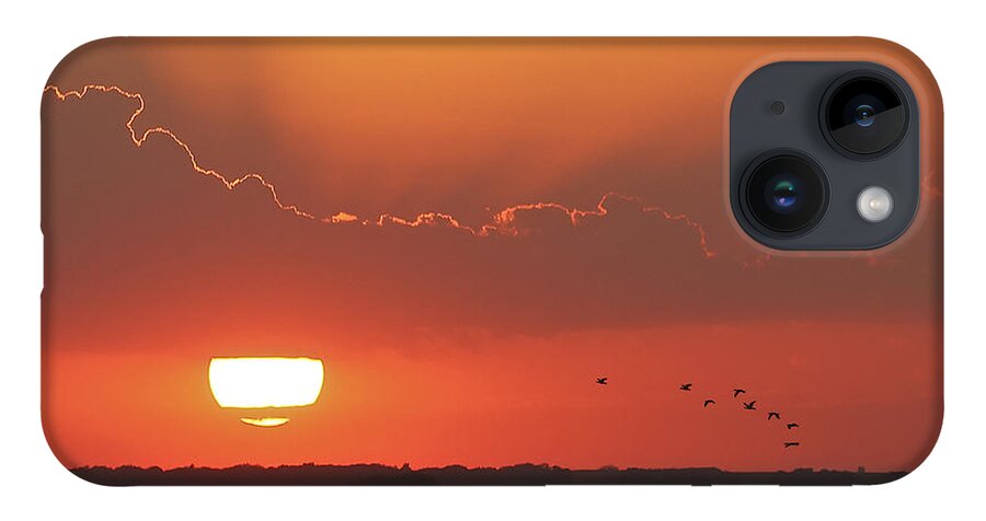 Kansas iPhone 14 Case featuring the photograph Sunset at Cheyenne Bottoms by Rob Graham