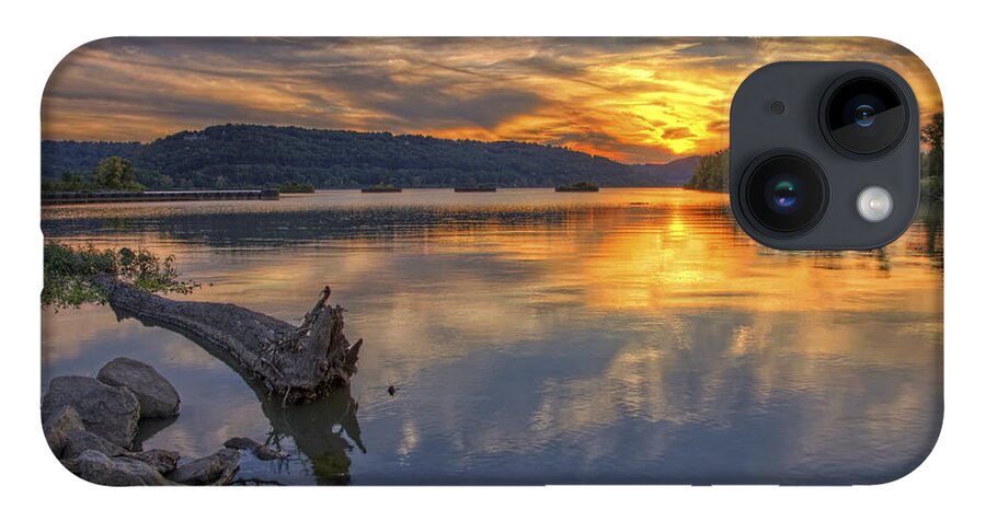 Cooks Landing iPhone Case featuring the photograph Sunset at Cook's Landing - Arkansas River by Jason Politte