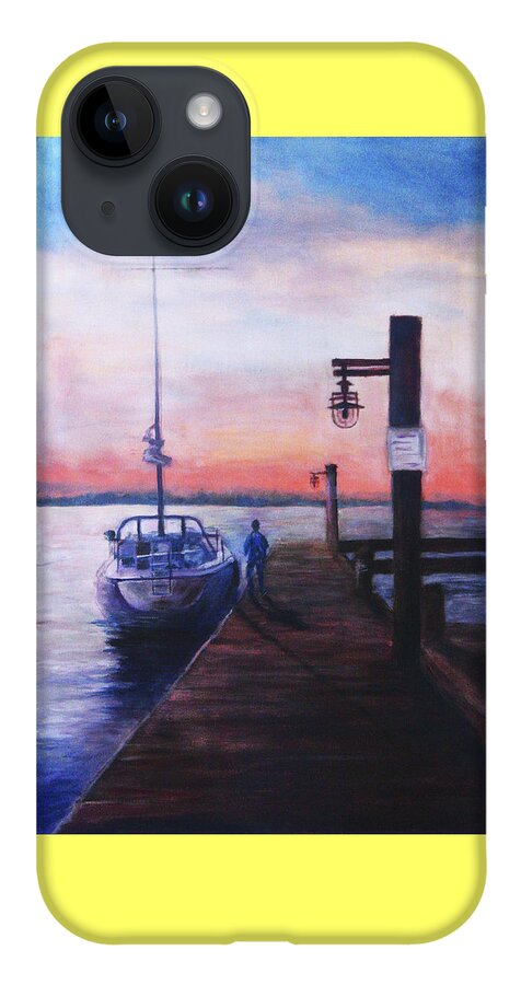Watercolor iPhone Case featuring the painting Sunset at Rocky Point by Sher Nasser