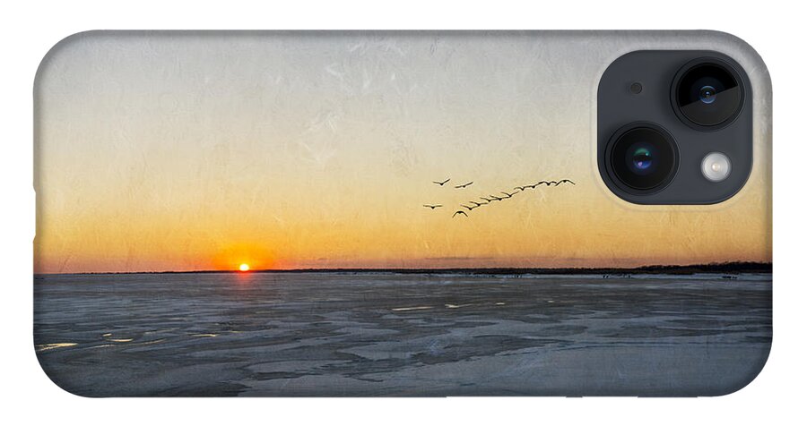 Sunset iPhone Case featuring the photograph Sunset On The Frozen Bay by Cathy Kovarik